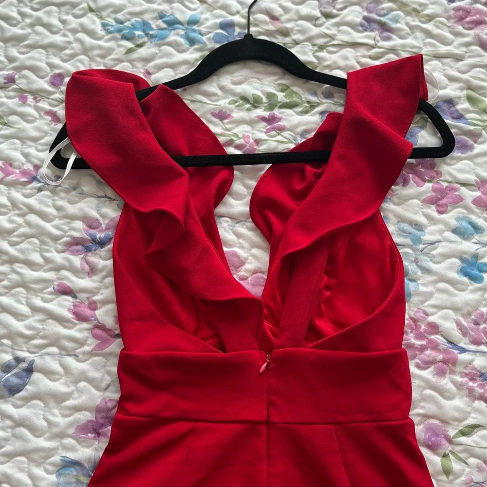 Lulus’s Red Ruffled Jumpsuit, like new! - Picture 3 of 9